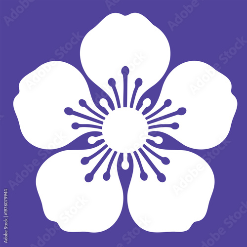 Modern flat design cherry blossom symbol for creative oriental branding