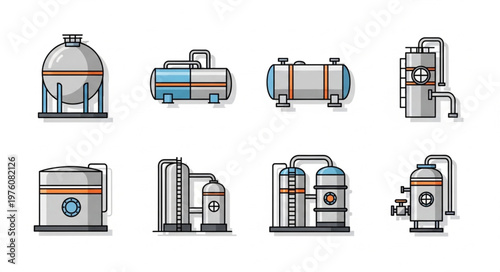 Industrial Storage Tanks - A Collection of Chemical and Oil Reservoirs.