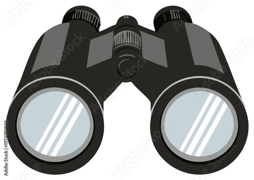 Binoculars optical instrument for seeing distant objects exploration equipment vector