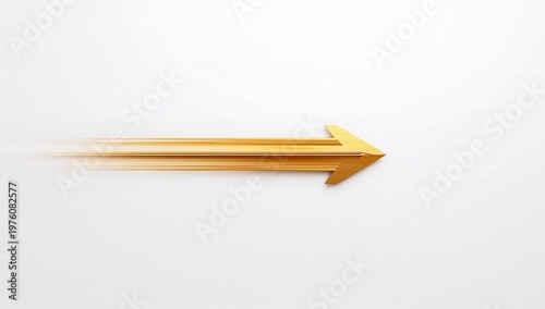 Dynamic Golden Arrow Indicating Speed and Movement in Direction