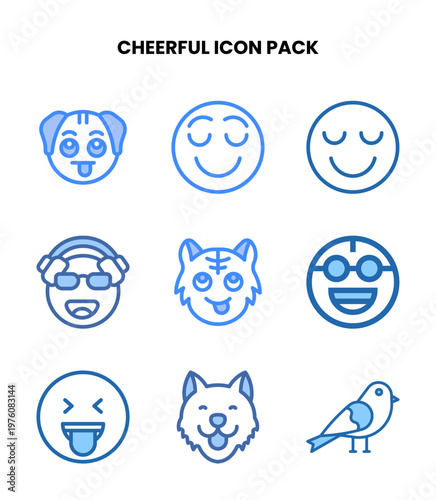 Cheerful Two Colour Graphics Icons Pack