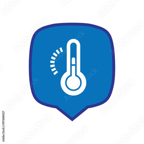Temperature Control Thermometer Icon for Heating and Cooling Systems.