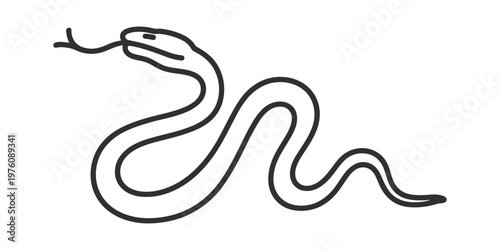 Simple Minimalist Snake Line Art Icon