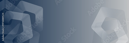 Abstract hexagon lines on gray background. Geometric stripe line art design modern