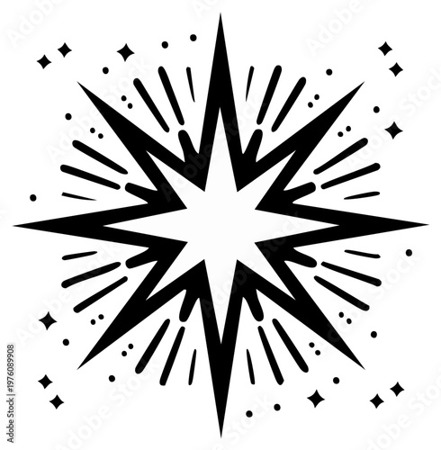 Sharp Starburst Explosion Symbol Sparkle Burst Graphic Element