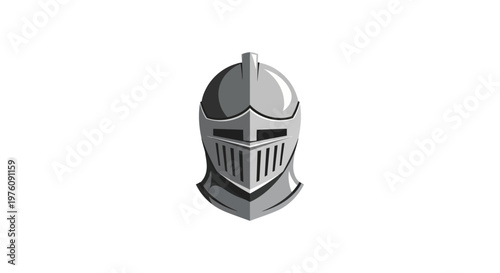 Medieval Knight Helmet Icon, Vintage Armor Headgear, Historical Warrior Symbol