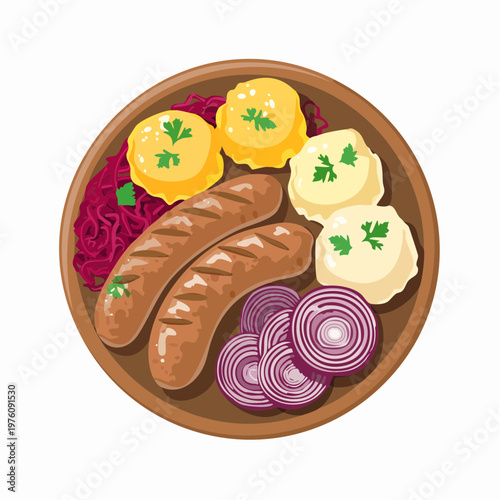 Schlesische Rouladen mit Klößen und Rotkohl