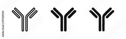 Antibody Immunoglobulin Molecule Icons Set - Medical Immune System Symbol