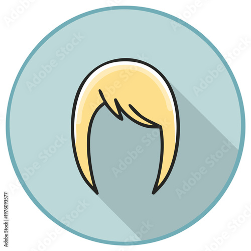 Blonde Hair Wig Graphic Icon Costume Accessory Avatar Illustration