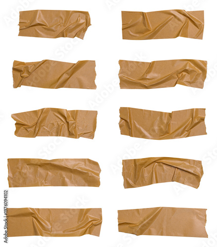 Adhesive tape set isolated on white background. Realistic duct tape. scotch stripes.