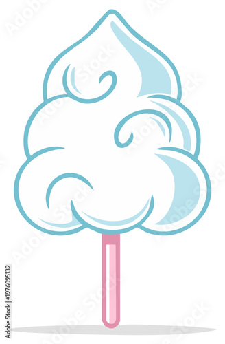 A fun vector graphic of a sweet sugary cotton candy treat from a carnival or fair