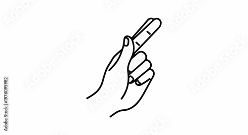 Line drawing of a hand with the index finger extended upwards