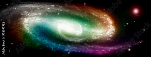 Stars, dust and gas nebula in a far galaxy.