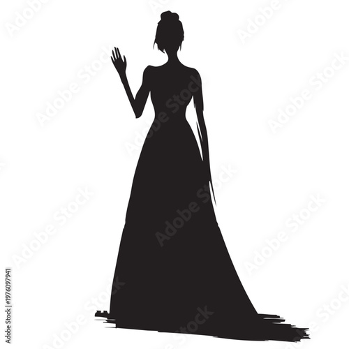silhouette of a bride