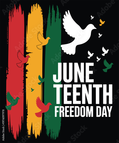 Celebratory of juneteenth freedom day with fireworks and silhouettes