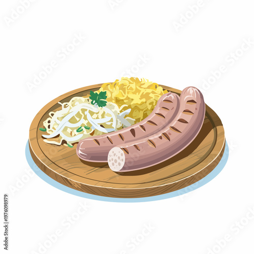Schlesische Weißwurst mit Sauerkraut