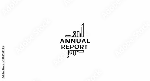 Modern logo with "ANNUAL REPORT" text and abstract graphic
