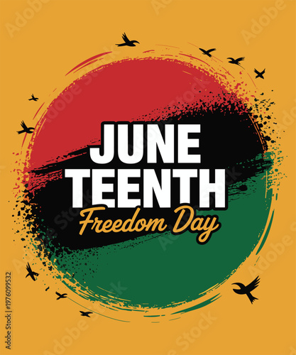 June 19th freedom day celebration with red, green, and yellow colors
