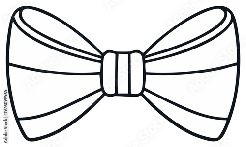 Classic Black and White Bow Tie Illustration for Formal Wear and Accessories