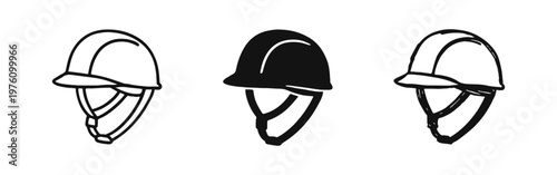 Safety Helmet with Chin Strap Icon for High Altitude Work and Climbing