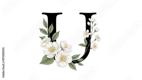 Hebrew letter Aleph with green leaf  symbol of ecology and Judaism