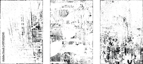 Grungy isolated layers . Design element for brochure, social media, posters, flyers. Overlay texture.Textured banner with Distress effect .Vector halftone dots . Screen print texture