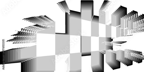 Black and white checkered rectangular frame. Square racing checkerboard pattern. Chessboard geometric pattern. Rally checkerboard pattern. Finish racing frame. Vector illustration on white background