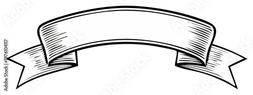 Retro banner with hatching shading and empty space for text on white background