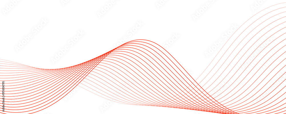 Fototapeta premium Abstract Red Wavy Lines Background