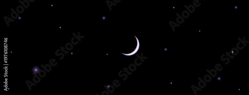 The moon in the night sky