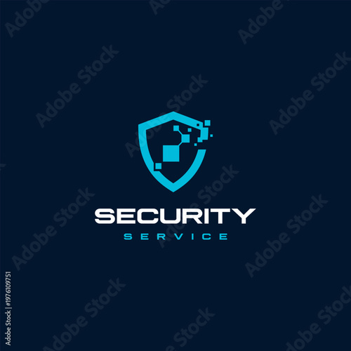 Abstract shield logo design. Data security icon element, suitable for your design need, logo, illustration, animation, brand and company logo, vector illustration.