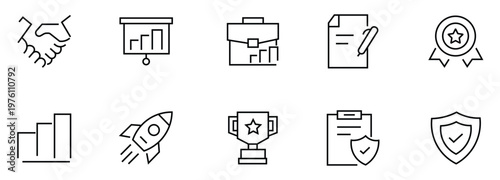Finance icon set. Containing loan, cash, saving, financial goal, profit, budget, mutual fund, earning money and revenue icons. Solid icons collection.
