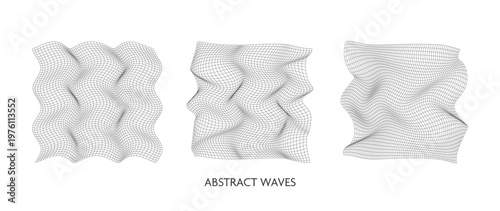 Abstract Wave Grid Mesh with Smooth Flowing Surface and Dynamic Geometric Waves