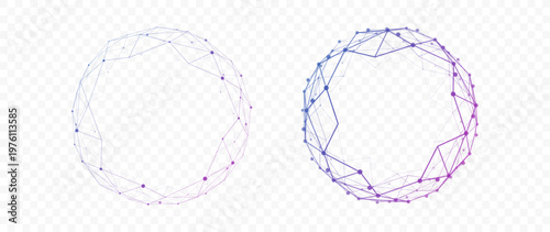 Broken Sphere Network with Connected Nodes and Lines Futuristic Tech Connection Structure