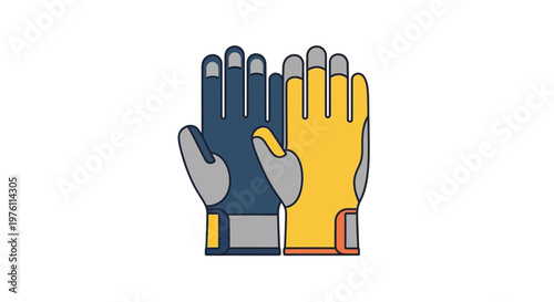 Pair of Work Gloves Side by Side.