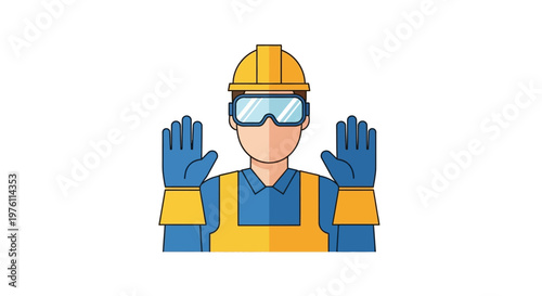 Construction Worker Wearing Safety Gear.