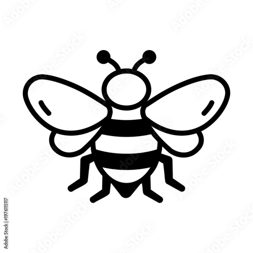 A glyph style icon showing honeybee