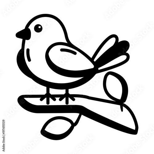 A glyph style icon showing a bird