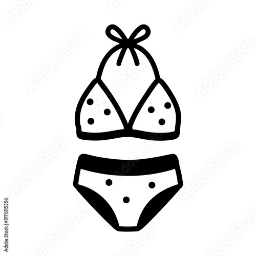 A glyph style icon showing a bikini