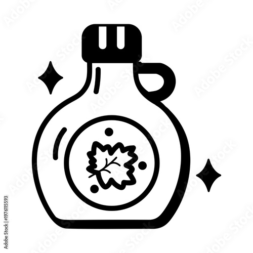 Glyph style icon showing maple syrup