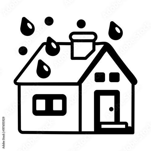 A glyph style icon showing rainfall