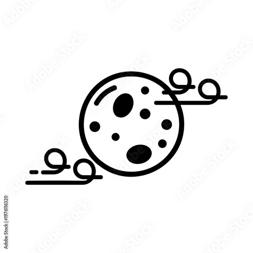 A glyph style icon showing the moon