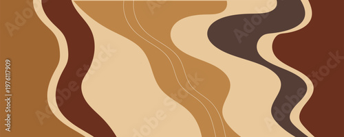 Brown wave combination vector background for corporate concept, template, poster, brochure, website, flyer design. Vector illustration