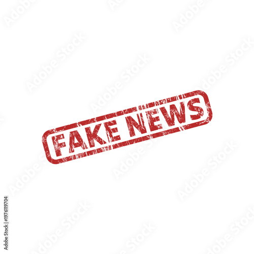 fake news - red rubber stamp - vector illustration