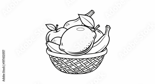 A basket overflowing with a variety of fruits