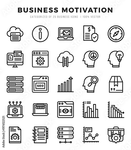 Business Motivation icon pack for your website. mobile. presentation. and logo design.