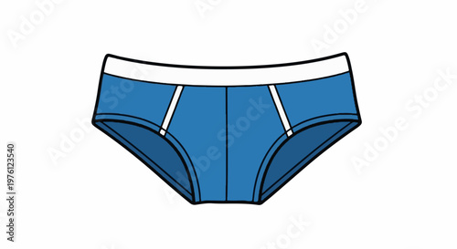 Blue briefs with white waistband and white accents