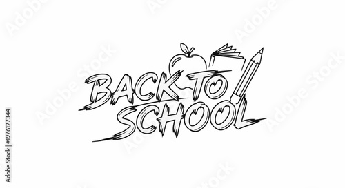 Stylized text and school icons, indicating the start of an educational period