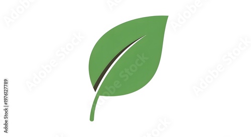 Simple green leaf icon symbolizing nature and environmental awareness and eco-friendly.