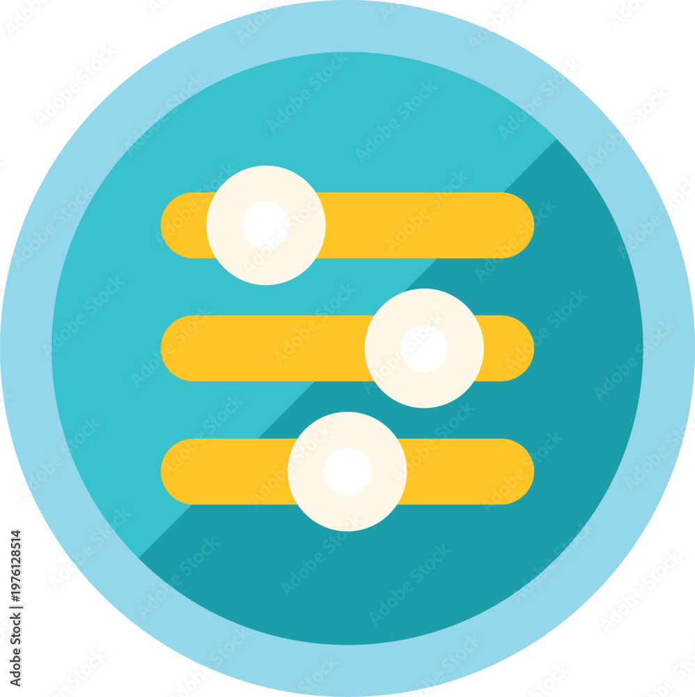 Fototapeta premium Settings sliders icon representing options, preferences, and adjustments